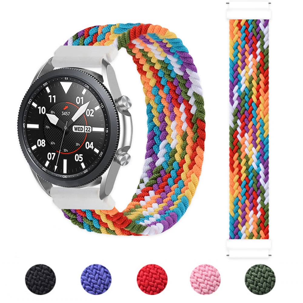

20/22MM Braided Solo Loop Band for Samsung Galaxy Active 2 S2 S3 Bracelet Strap Band For Huawei Watch GT2/2e/Pro strap 46MM 42MM