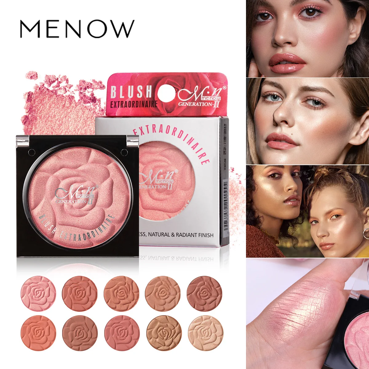 Женская румяна лепесток для макияжа с матовым жемчугом минерализации гладкая