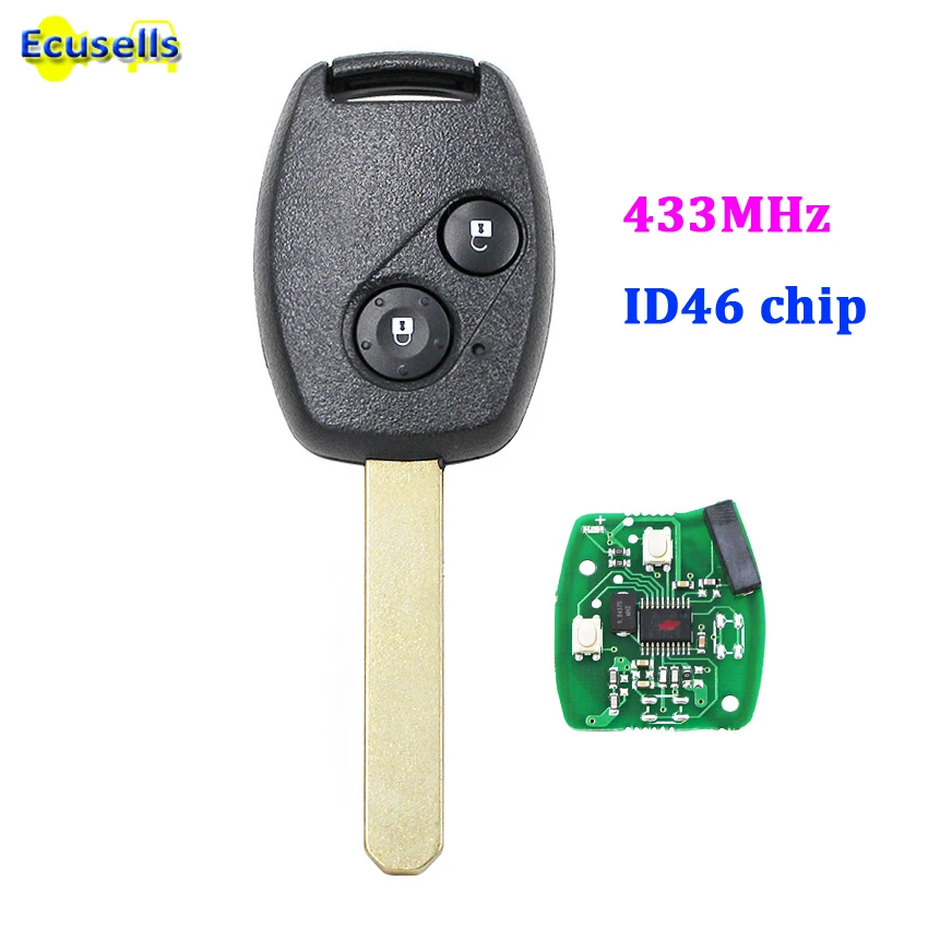 Дистанционный брелок 2 кнопки 433 МГц для Honda CRV ID46 чип ключ зажигания|buttons buttons|button