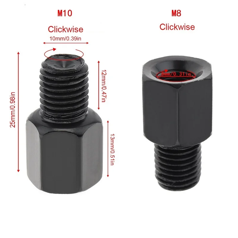 1PC M8-M10 RR 1 шт. зеркальный адаптер M8 M10 10 мм 8 мм Универсальный черный мотоцикл зеркало заднего вида адаптер болт стальной металлический для мотоцикла - Цвет: 1PC M8-M10 RR