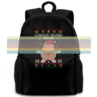 ugly ginger beard women men backpack laptop travel school adult student