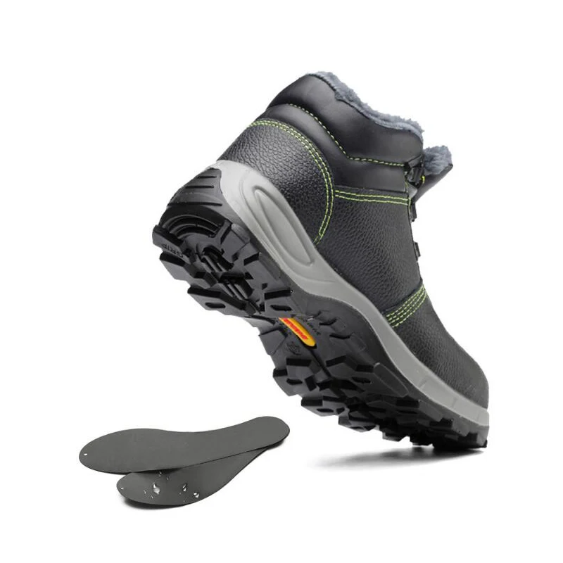 Бархатная зимняя рабочая обувь водонепроницаемая Мужская из искусственной кожи