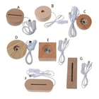 Деревянный светодиодный дисплей с полимерным художественным орнаментом деревянная Ночная подсветка подставка для рукоделия 95AB