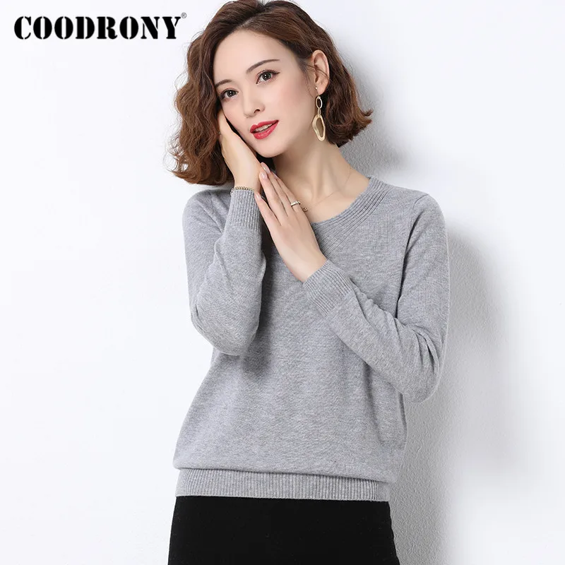 COODRONY повседневные женские свитера из мериносовой шерсти мягкий кашемировый