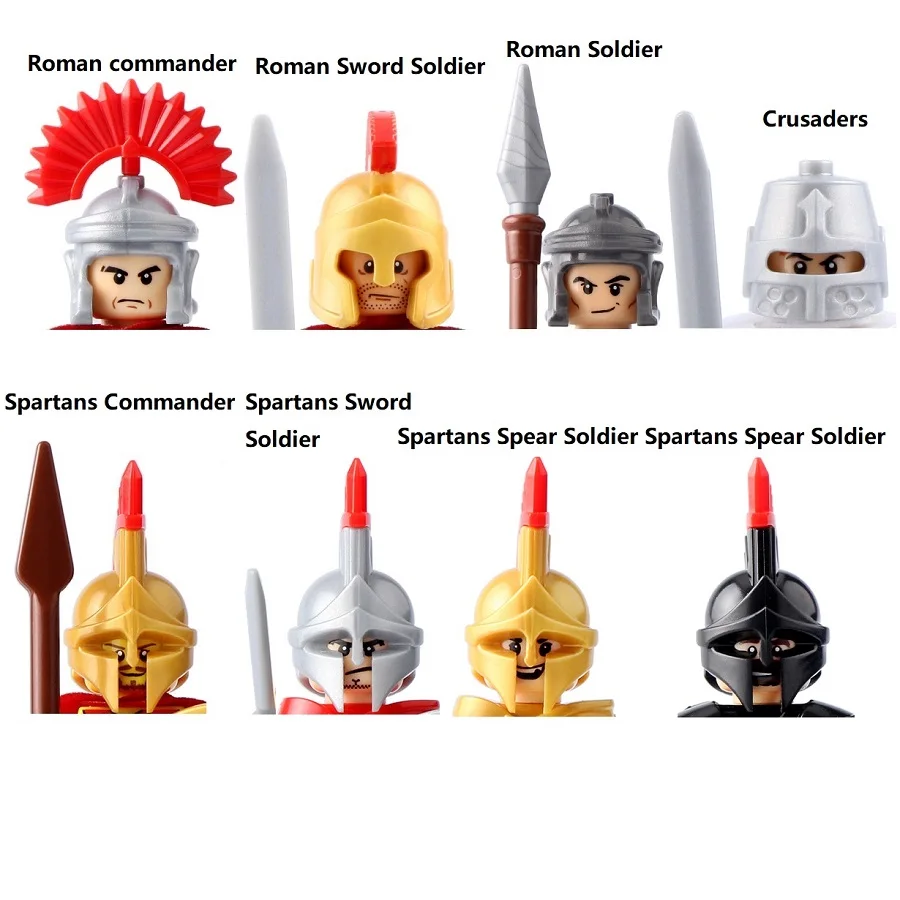 Древнем Риме крестовых спартанцев 300 Commander меч копье солдат воин замка блок мини