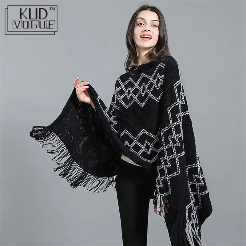 Осенняя Женская шаль длинный шарф с бахромой узорная крашеная трикотажная