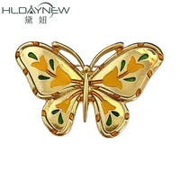 butterfly luxury palace enamel pins vintage brooches for women gold color flower style ornaments sweater suit dress accessories