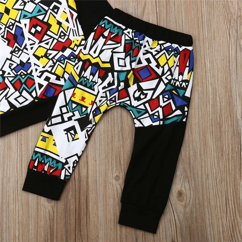 

2Pcs Printed Casual Clothes For Boys Fall Toddler Kid Baby Boy Hoodies Sweatshirt Tops+Long Pants Kids Outfits Clothes Set 1-5Y