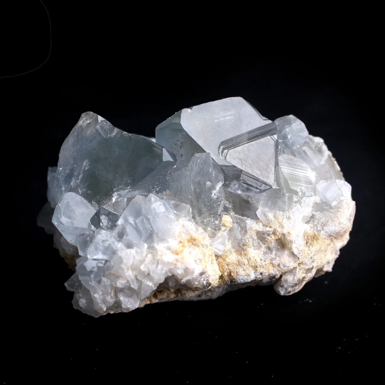 1 шт. мадагаскарский натуральный грубый келеститовый кластер с коробкой кристалл