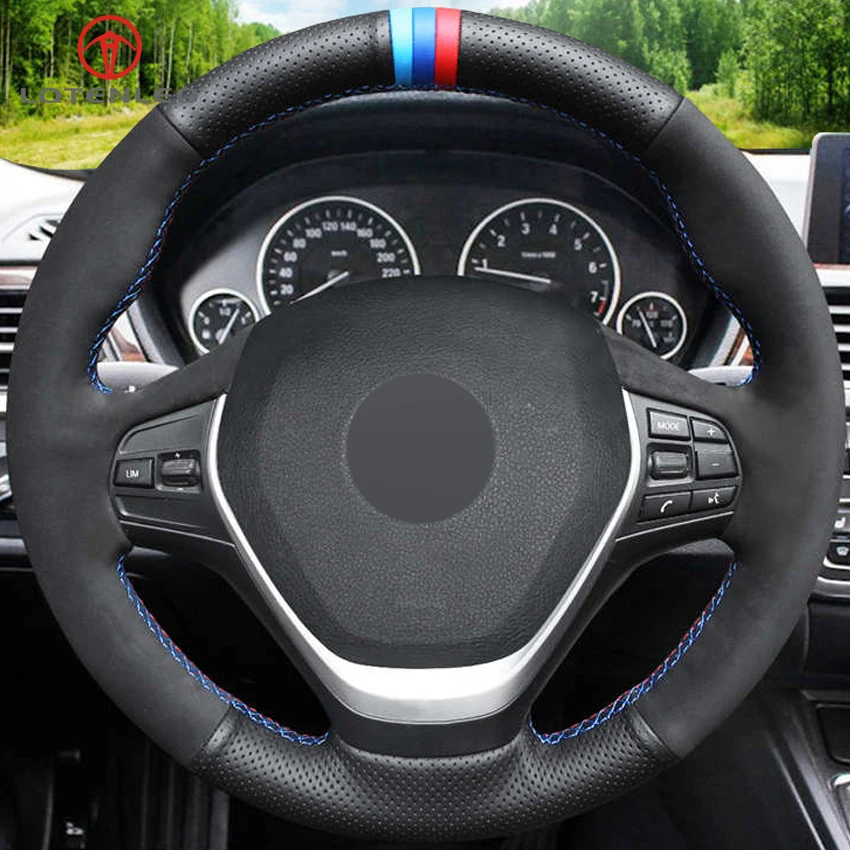 Черный замшевый чехол LQTENLEO из натуральной кожи для BMW F20 F21 F22 F23 118i 120i 125i 218i 228i 420i 430i