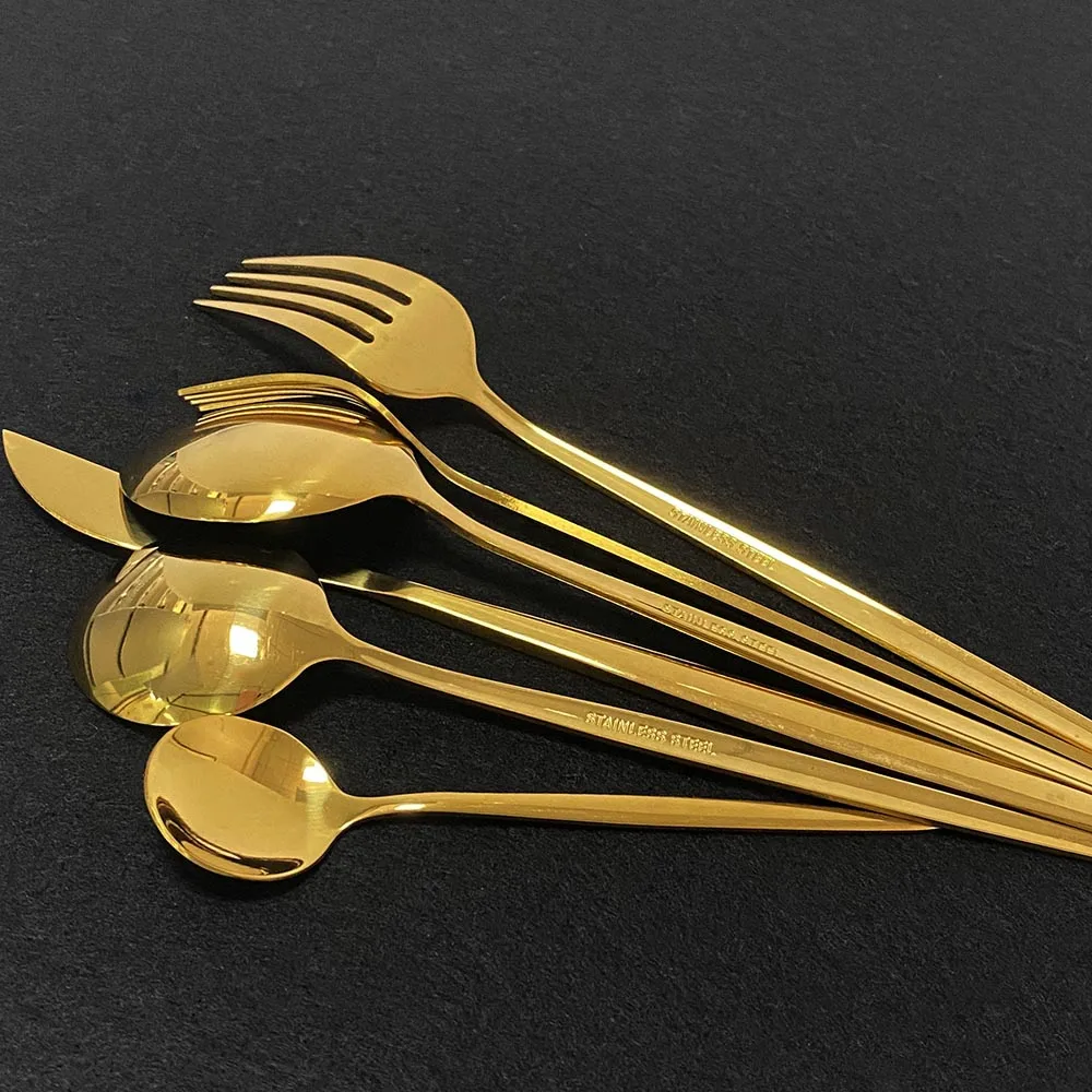 Золото 36 шт./набор набор посуды Нержавеющая сталь столовый для кухни Зеркало