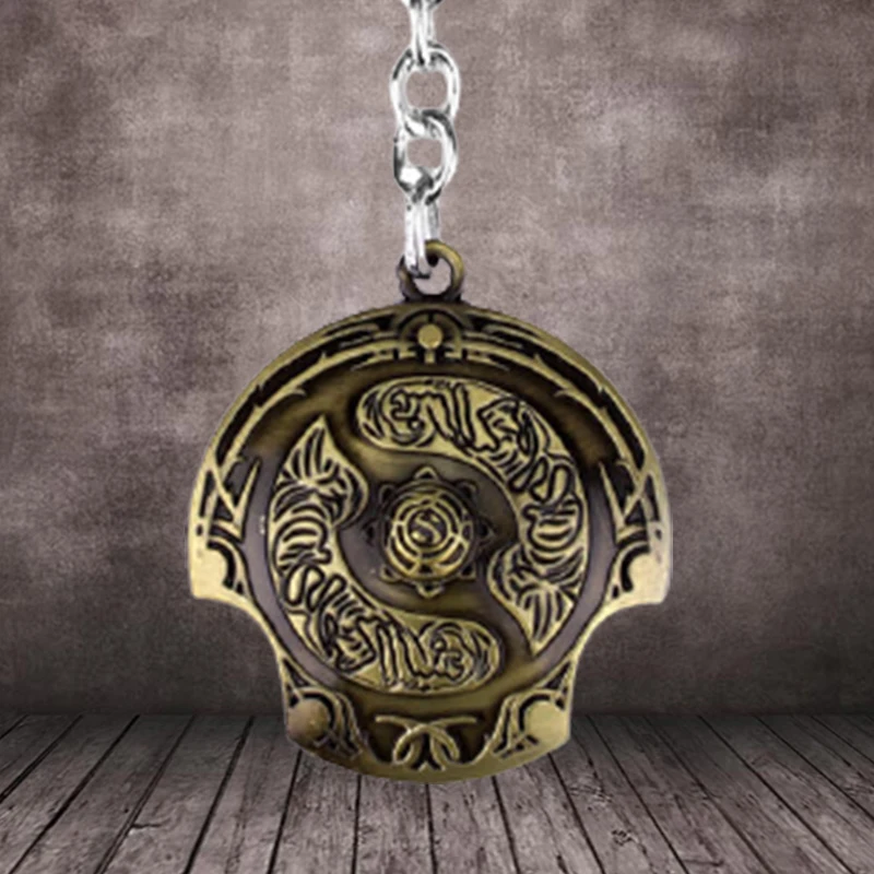 2021 Горячий ключница-подвеска Щит Иммортал Чемпиона DOTA 2 DOTA2 Эгиды Чемпионов винтажного ретро-оттенка античной бронзы.