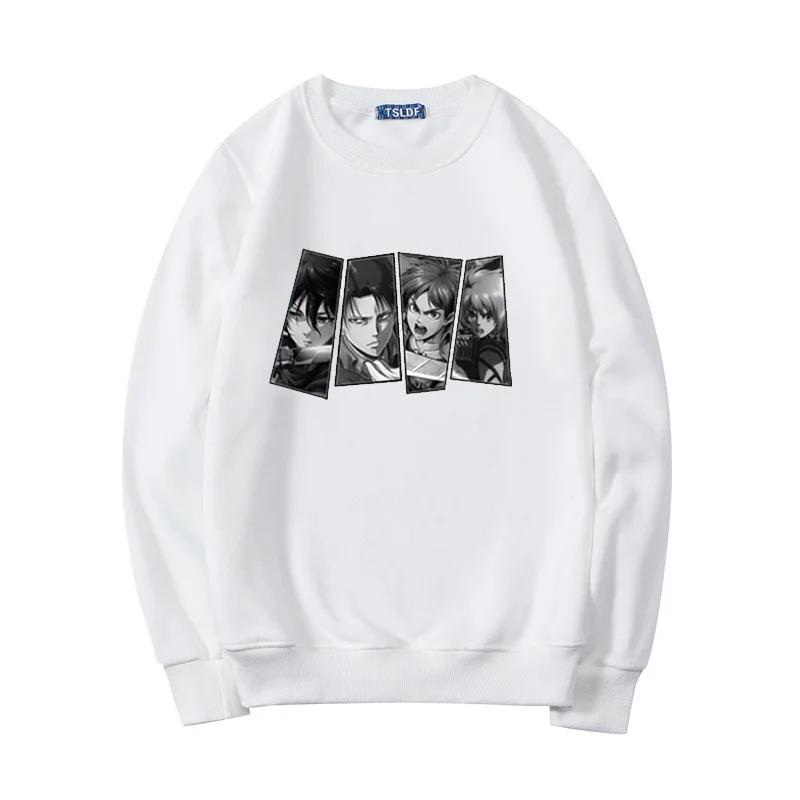 

2021 New Anime Attack on Titan Loose Hoodied Men Autumn Vogue Japanese Manga Graphic Long Sleeve Cartoon Hip-hop Clothes Unisex