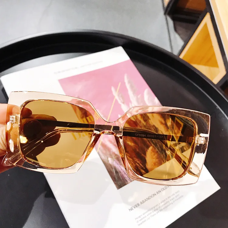 2019 fashion candy color sunglasses for ladies pink frame transparent ocean lens men's vintage square uv FML | Аксессуары для