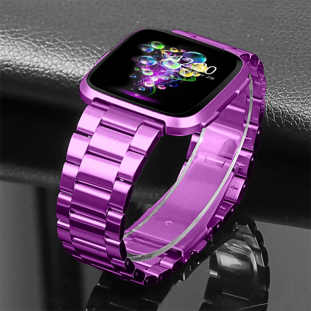 OULUCCI ремешок из нержавеющей стали для fitbit versa, 2 ремешка на запястье, сетчатая петля, Магнитный Браслет для fitbit versa2, аксессуары для ремешка