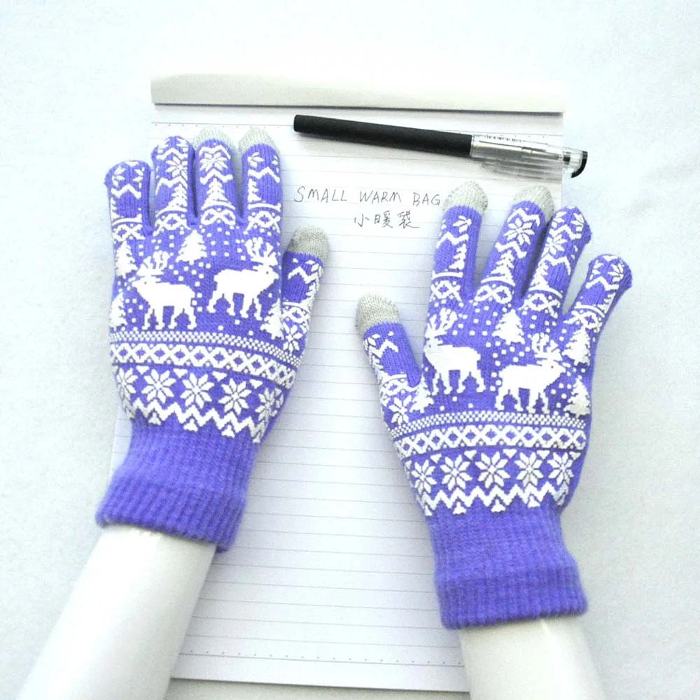 Лидер продаж мужские и женские Рождественские Зимние теплые вязаные для экранов