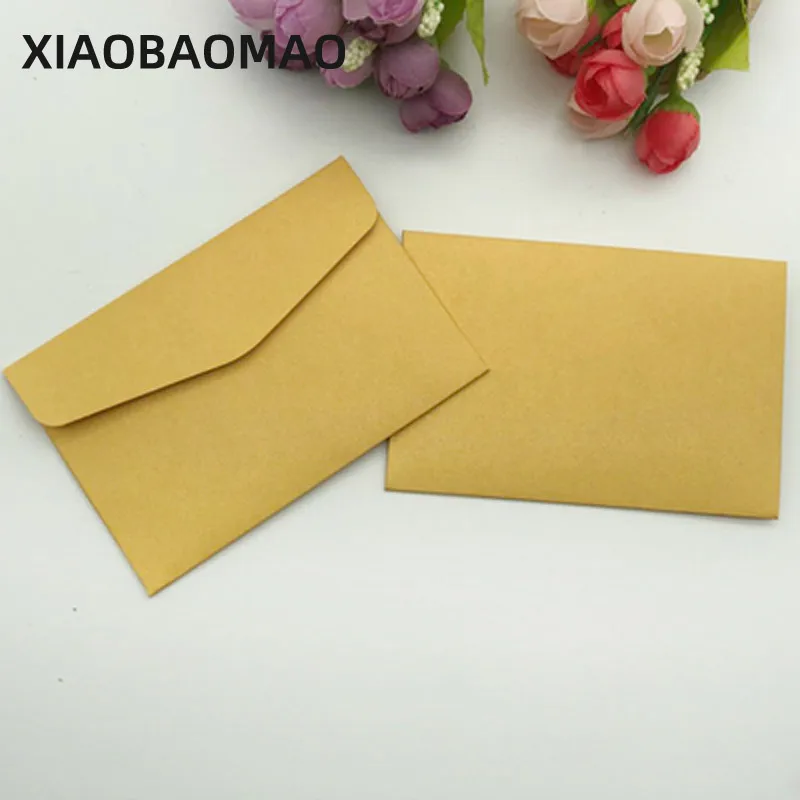 50pcs 12cm * 8cm Colored pearl paper Envelopes Simple Retro Buckle Decorative Small Paper Envelope