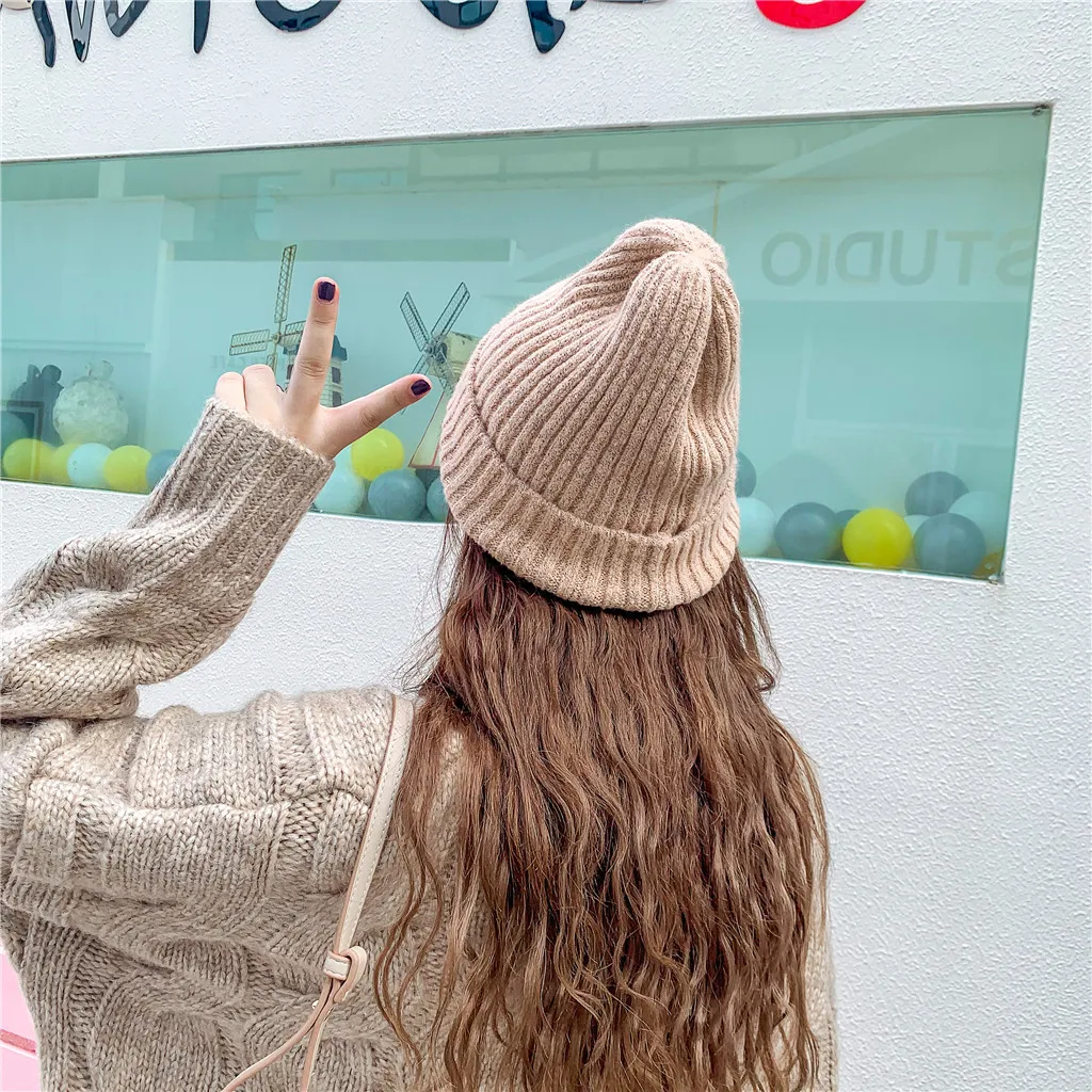 Новые модные женские зимние шапки Повседневные вязаные ручной работы с грубой