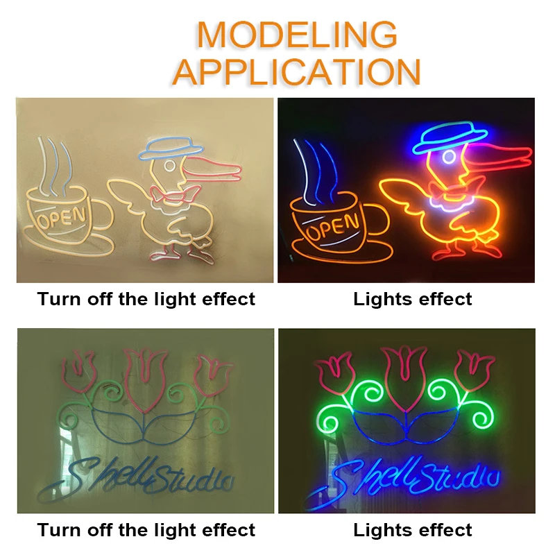 

neon glowing rope lights LED luminous glow Strip sticks for party DIY design commercial sign billboard residential decoration