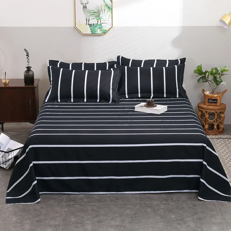 

1pcs Flat Bedding Sheet Printing Multiple Colour Flat Bed Sheet King Queen Size Home Bed Cover No Free Pillowcase