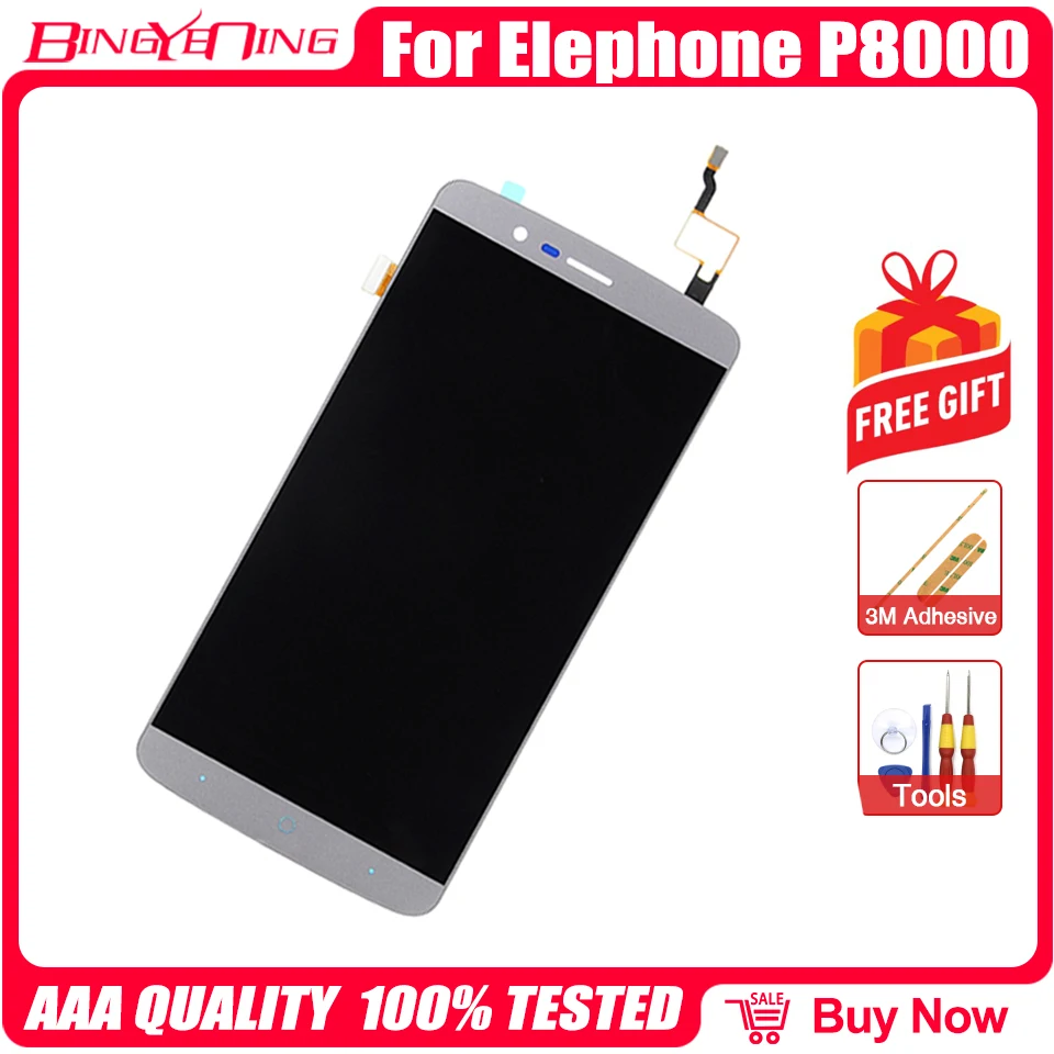 BingYeNing новый оригинальный для Elephone P8000 сенсорный экран и ЖК-дисплей + рамка в сборе