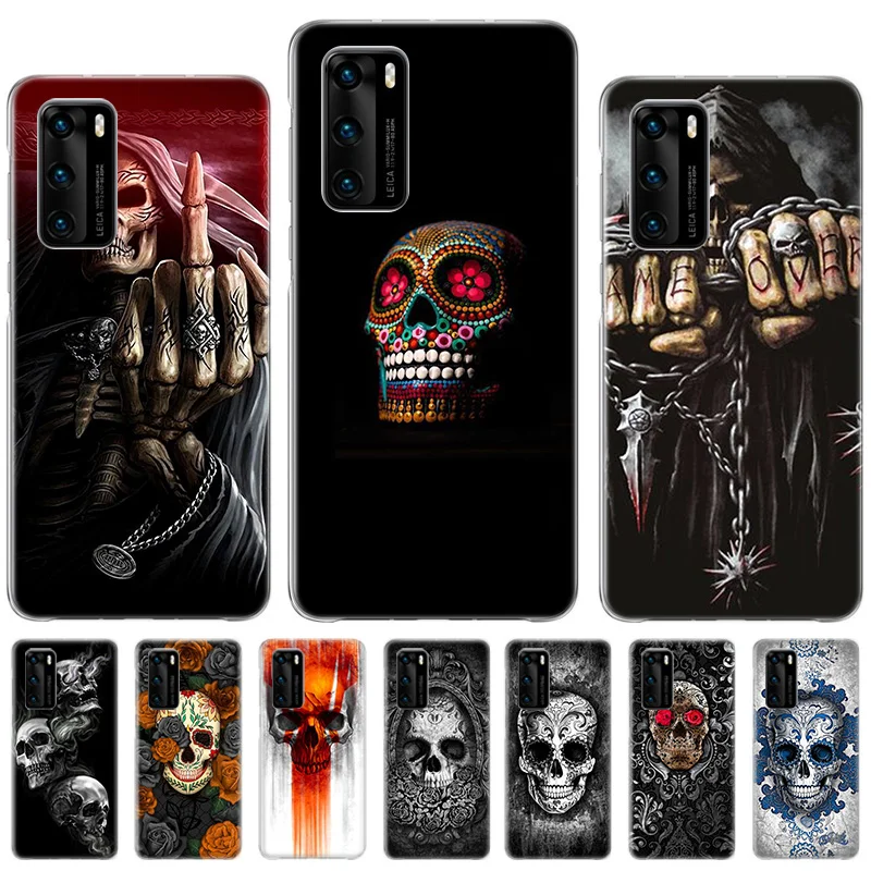 

Horrible Skull Skeleton Capa Case For Huawei P20 P30 P40 lite P50 Pro Ball Cover For Huawei P Smart Z Plus 2019 2020 2018 Coque