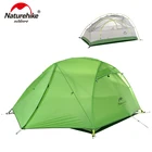 Палатка Naturehike туристическая Ультралегкая 20D, силиконовая на 2 человек, Всесезонная, для отдыха на открытом воздухе, походов, велоспорта, кемпинга