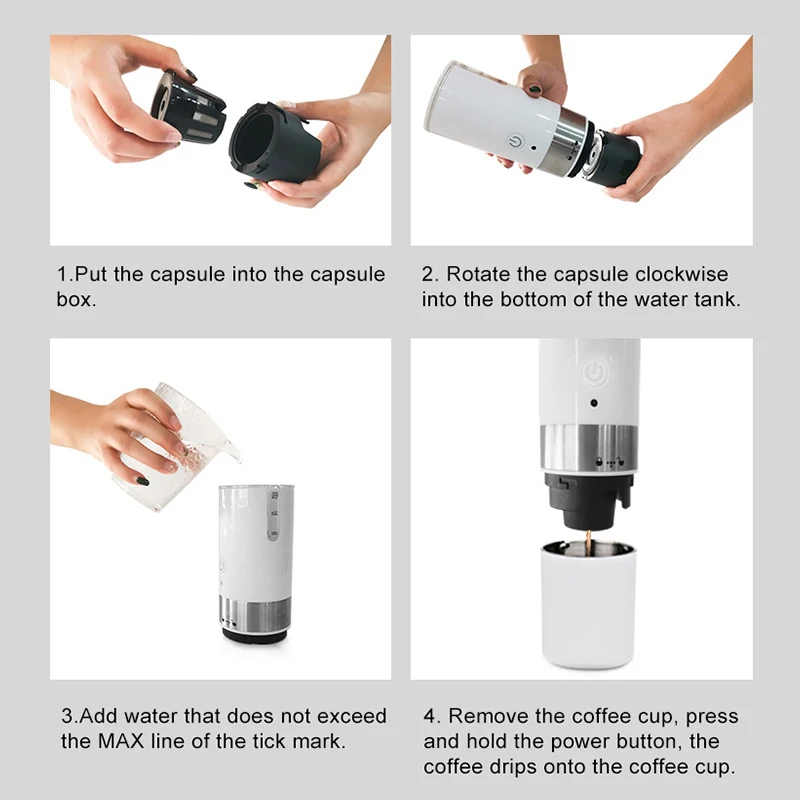 売却 ドルチェグストカップポータブルUSB電気コーヒーメーカーイタリアの充電式コーヒーカプセルネスプレッソコーヒーマシン車dc12v