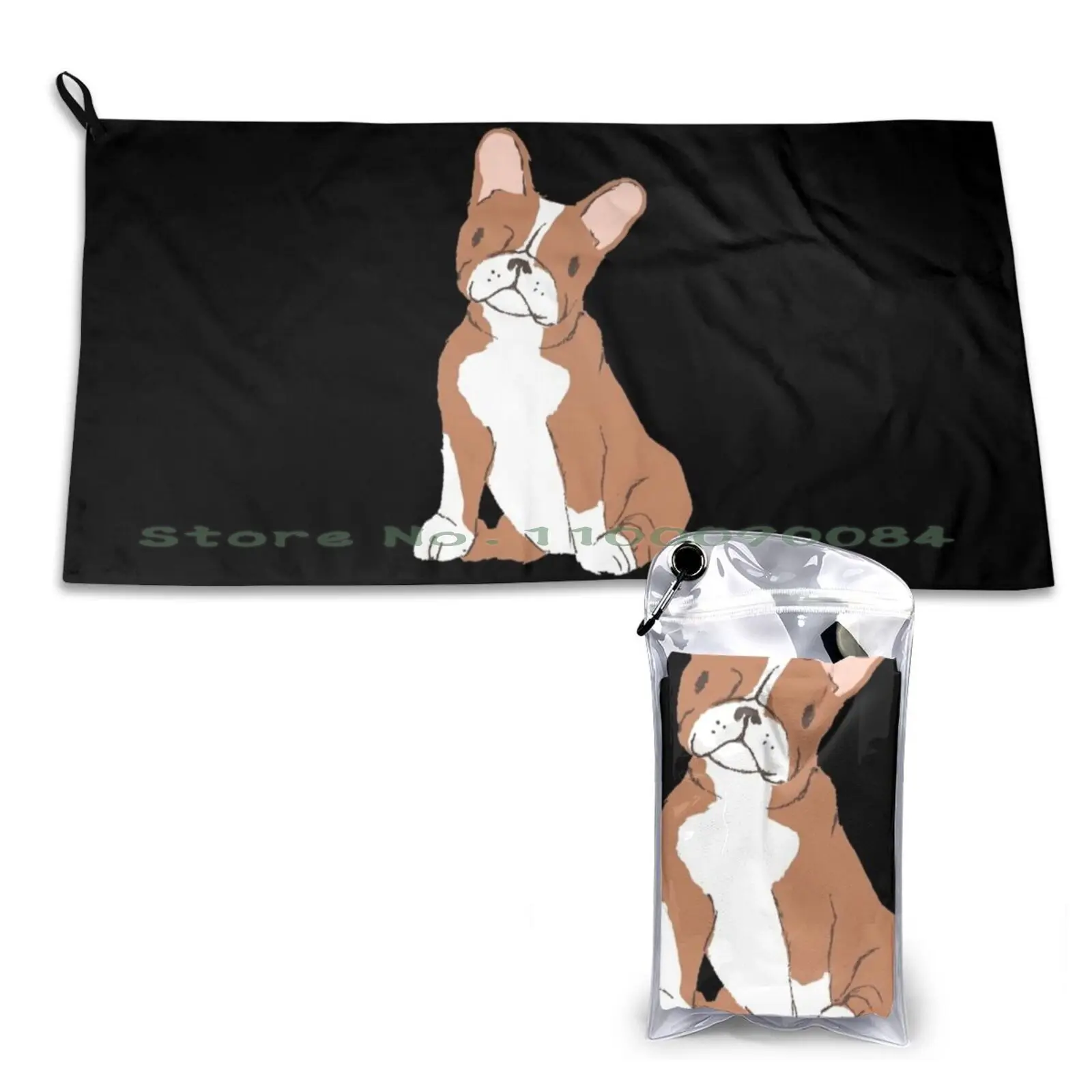 Светло-коричневое полотенце Boston Terrier в акварельном стиле быстросохнущее для