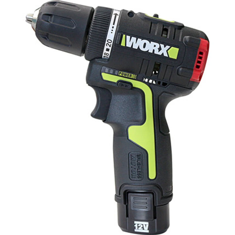 WORX WU130 профессиональный инструмент 12 В бесщеточный мотор Беспроводная электрическая отвертка с 2 батареями и зарядным устройством