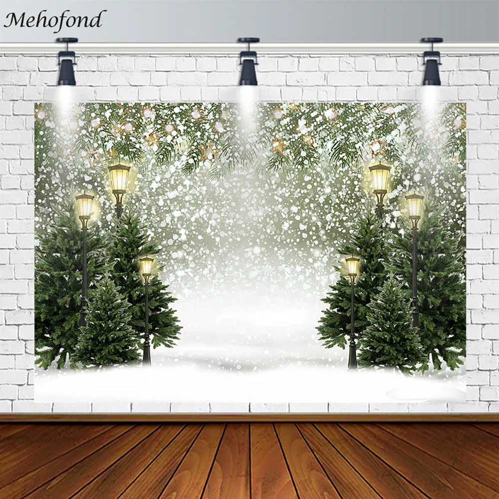 

Фон Mehofond Счастливого Рождества тяжелый снег вечнозеленая елка Декор фотография Фотостудия баннер фотозона