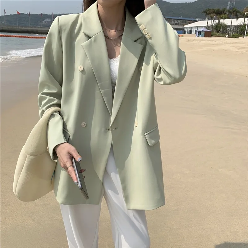 

Женский костюм с драпировкой в Корейском стиле, свободный Универсальный жакет в стиле интернет-знаменитостей, весна-осень