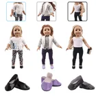 Кукла Одежда 3 шт.компл. пальтосумка + футболка + штаны для 18 дюймов американский и 43 см ребенок новорожденный кукла поколение день рождения девочка игрушка