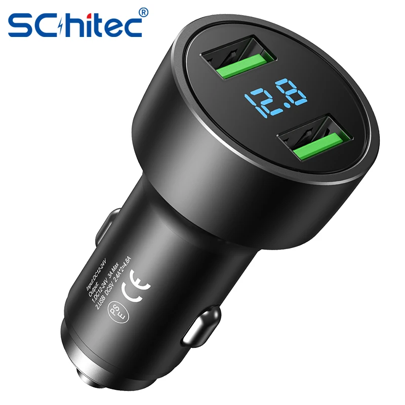 Schitec Mini USB Car Charger Quick Charge 4.0 PD 3.0 36W Fast Charging Charger For iPhone Huawei Xiaomi Mi Type C Mobile Phone