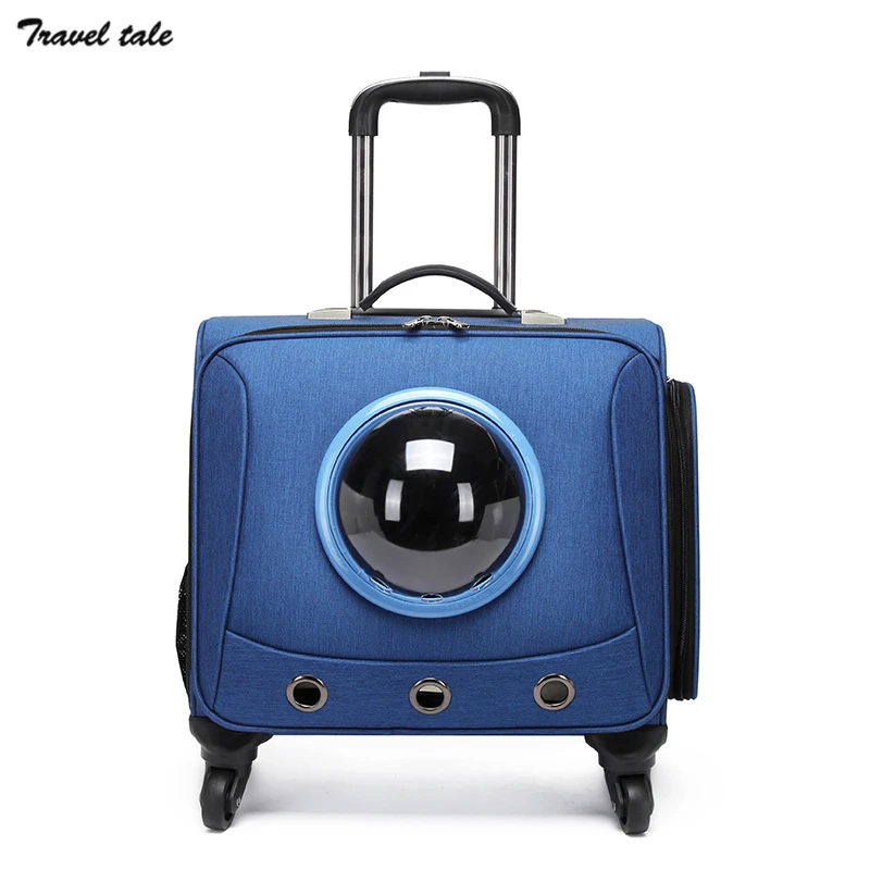 Travel tale складной кошки тележка для багажа перевозчик собака щенок котенок Pet Чехол скутер - Цвет: blue