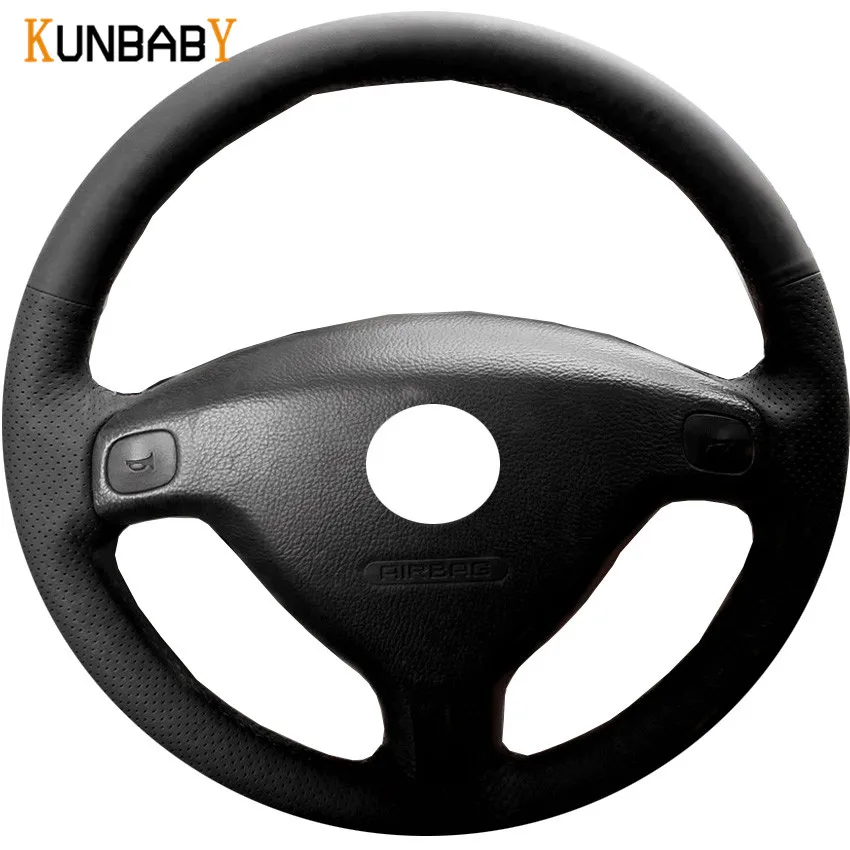 KUNBABY черный чехол рулевого колеса автомобиля из натуральной кожи для Chevrolet Sail 2004