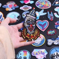 cartoon clown embroidered patches for clothing thermoadhesive badges patch thermal stickers for fabric clothes appliques for kid