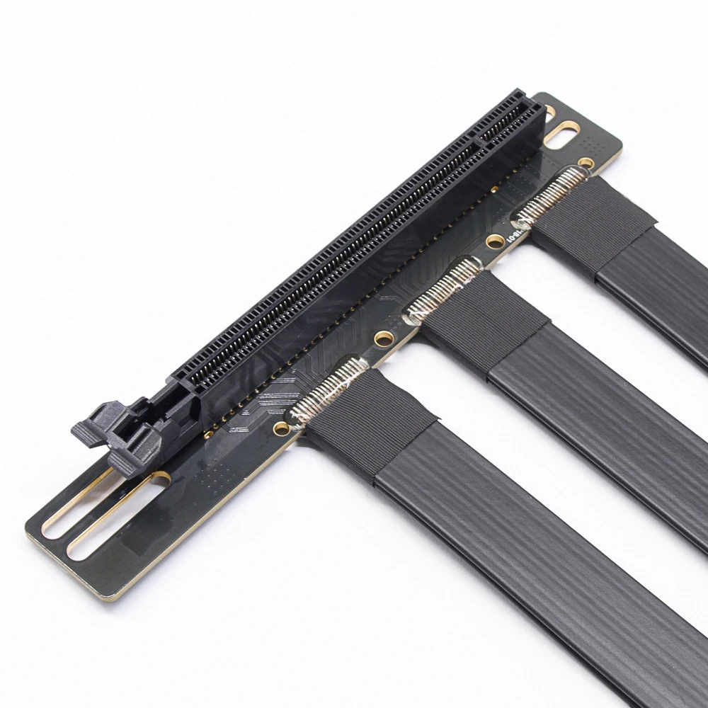 

PCI Express Riser Card PCI-E 4.0 x 16 Riser Card Extender Ribbon Flexible Extension Cable for Computer Graphic Cards