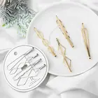 4 шт.компл., корейские простые металлические заколки для волос, геометрические ромбовидные золотые и серебряные аксессуары для волос для женщин