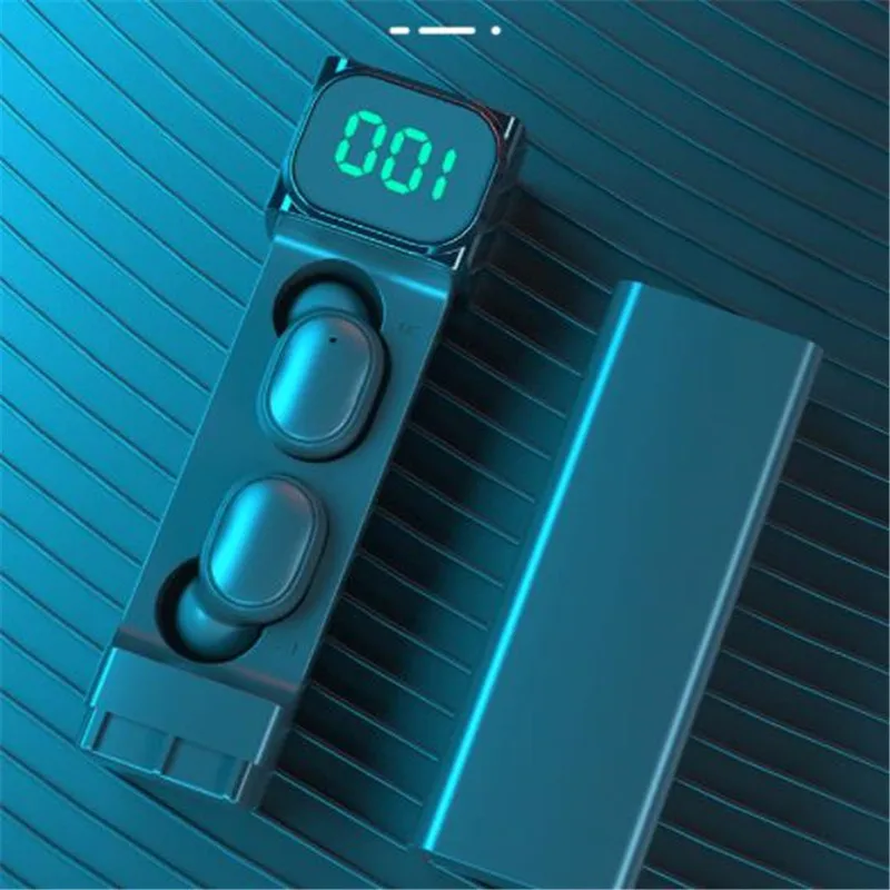 

HiFI Stereo In-Ear Sports Wireless Headset 5.0 Bluetooth-compatible Headset LED Display Pull-Out Charging Box 40#