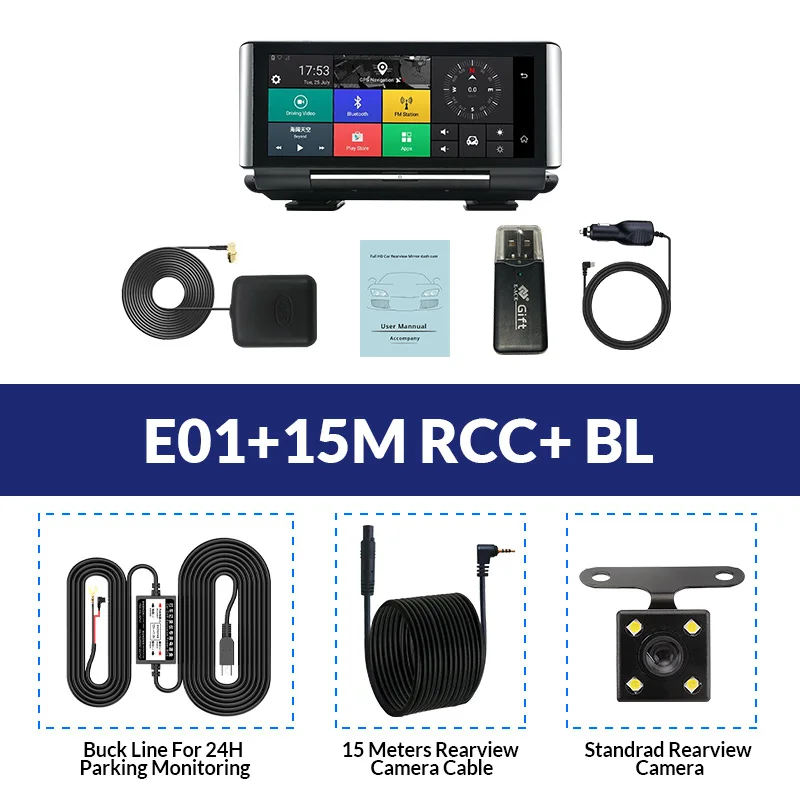 E-ACE E01 Автомобильный видеорегистратор gps 4G навигационный трекер " Android 5,1 Автомобильная камера wifi 1080P ADAS видео рекордер для автомобильных навигаторов туризма