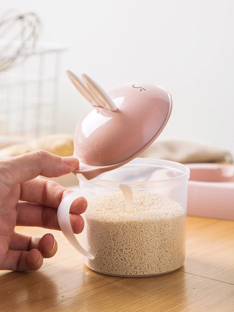 Мультяшный кролик приправа набор из трех кухонных приправ пластиковая соль