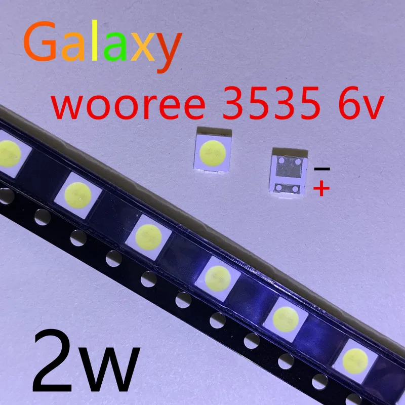 50 шт. для WOOREE светодиодный ная подсветка LCD TV bead 6 V 1 W 3535 SMD Lamp холодный белый |