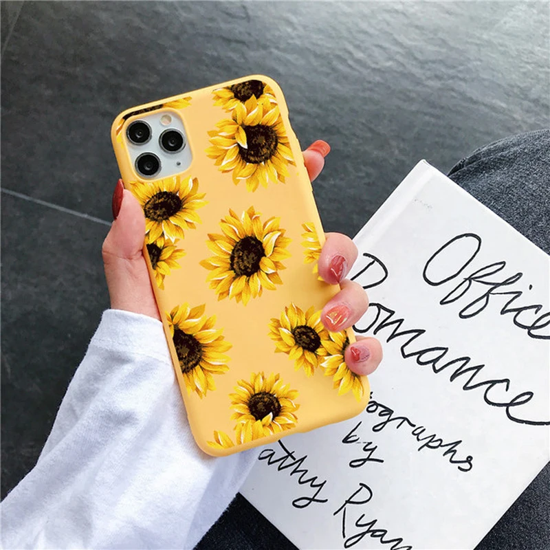 

Phone Case For Vivo Y20 Y20i Y95 Y93 Y91 Silicone Cartoon Flower Fashion SunFlower Back Cover