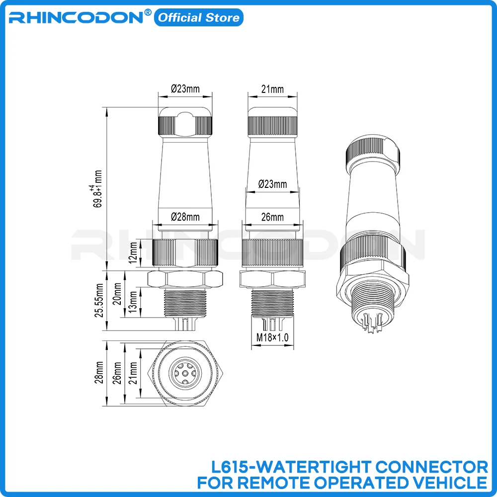 6-жильный водонепроницаемый глубоководный высокотоковый электрический разъем