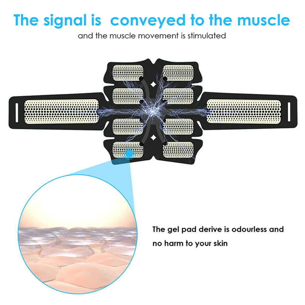 Fitness Exercise Massage Abdominal Muscle Stimulator USB Charging Home Fat Burning Toner Gym Belt Easy Operate Body Effective |