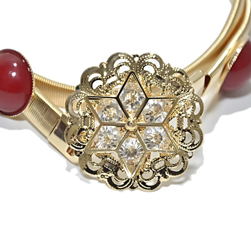 

(50pc)Luxure Designer 2020 Ladies Metal Spring Waist Chain Fashionable Wild Crystal Decoration Women's Chain Belt Bg-1002