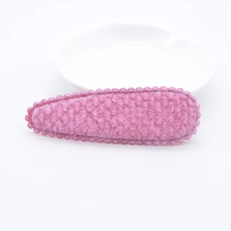 Rose Red 12pcs/lot 75mm Soft Fabric Lace Drop Clip Applique for Clothes Craft Sticker Patches DIY Baby Girl Hair BB Clips Accessories L54 - Цвет: Rose Red