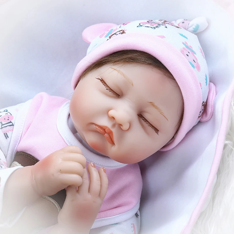 55 см мягкие силиконовые реалистичные Пинки reborn baby sleeping bebe Кукла touch cudly doll ручная