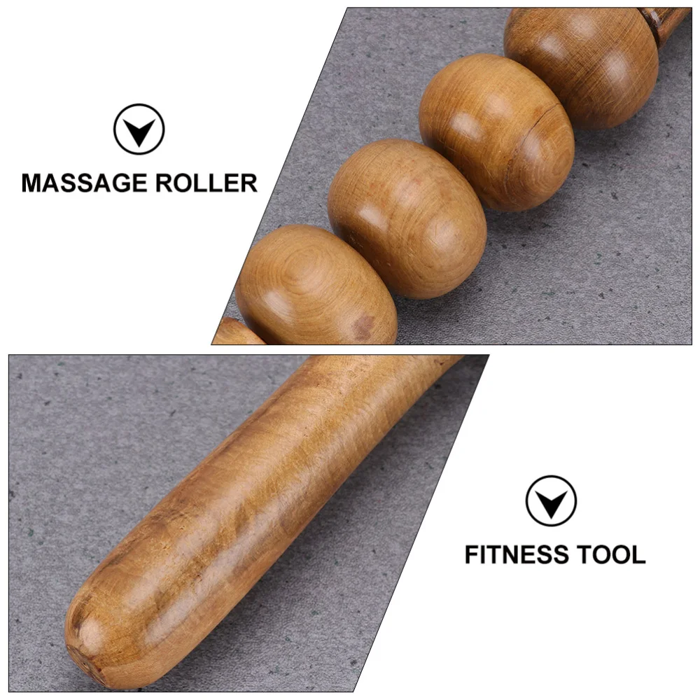 

2pcs Wooden Handheld Stick Muscle Roller Massager Abdominal Massagers